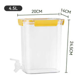 Cold Water Kettle Large Capacity Thicken Faucet Sealed Drink Storage Pot for Kitchen Yellow‑4.5L In Australia - Darrahopens