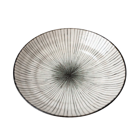 Darrahopens Home & Garden > DIY > Kitchen & Bathroom DIY Pasta Bowl Flat 23cm Black Converging Line Glaze