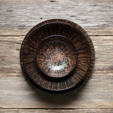 Darrahopens Home & Garden > DIY > Kitchen & Bathroom DIY Plate 28cm Bronze Converging Line Glaze