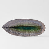 Darrahopens Home & Garden > DIY > Kitchen & Bathroom DIY Plate Leaf Shape 32.5x13.5cm Midori Ridge Glaze