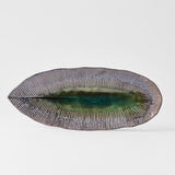 Darrahopens Home & Garden > DIY > Kitchen & Bathroom DIY Plate Leaf Shape 32.5x13.5cm Midori Ridge Glaze