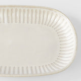 Darrahopens Home & Garden > DIY > Kitchen & Bathroom DIY Plate Oval 19cm Ridged Alabaster Glaze