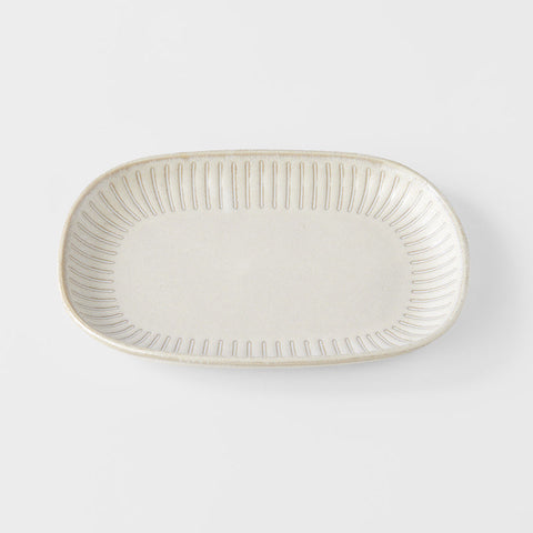 Darrahopens Home & Garden > DIY > Kitchen & Bathroom DIY Plate Oval 19cm Ridged Alabaster Glaze