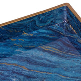 Darrahopens Home & Garden > DIY > Kitchen & Bathroom DIY Set 2 Marble Patterned Blue Rectangular Trays 48cm