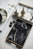 Darrahopens Home & Garden > DIY > Kitchen & Bathroom DIY Set 2 Marble Patterned Rectangular Trays 48cm