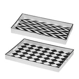 Darrahopens Home & Garden > DIY > Kitchen & Bathroom DIY Set 2 Patterned Rectangular Trays 48cm