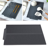 Darrahopens Home & Garden > DIY > Kitchen & Bathroom DIY Silicone Dish Drying Mat Anti Slip Shock Proof Easy To Clean Kitchen Counter Drying Mat for Dish Bowl Fork S 39x25cm In Australia - Darrahopens