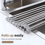 Darrahopens Home & Garden > DIY > Kitchen & Bathroom DIY Silver Over Sink Draining Rack with Anti-Slip Grips