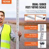 Darrahopens Home & Garden > DIY > Kitchen & Bathroom DIY VEVOR Measuring Rod 16-Feet/10ths 4 Sections Telescopic Grade Rod 1/10ft w/ Bag