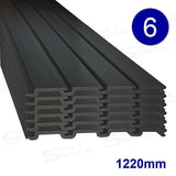 Darrahopens Home & Garden > DIY Slatwall Storage Pack of 6 Black PVC Panels - Retail Display Garage Storage + Hooks