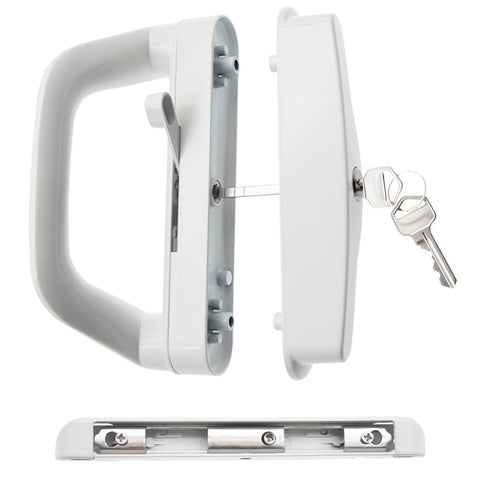 Darrahopens Home & Garden > DIY Sliding Patio Door Handle Set Mortise Lock Suitable for Sliding Glass Patio Door Keyed White