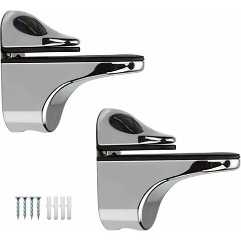 Darrahopens Home & Garden > DIY > Table Tops & Bases 2-Piece Adjustable Glass Shelf Bracket, Support For 5-21Mm Thickness Wood/Glass Shelves