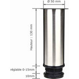 Darrahopens Home & Garden > DIY > Table Tops & Bases 4 Pack Adjustable Furniture Legs Stainless Steel Round Sofa Table Legs, Diameter 50 mm Height 150 mm
