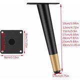 Darrahopens Home & Garden > DIY > Table Tops & Bases 4 pcs Set Furniture Legs 10Cm Metal Table Chair Legs With Non-Slip Silent Base Black+Gold