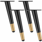 Darrahopens Home & Garden > DIY > Table Tops & Bases 4 pcs Set Furniture Legs 10Cm Metal Table Chair Legs With Non-Slip Silent Base Black+Gold