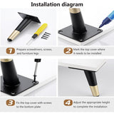 Darrahopens Home & Garden > DIY > Table Tops & Bases 4 pcs Set Furniture Legs 10Cm Metal Table Chair Legs With Non-Slip Silent Base Black+Gold