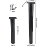 Darrahopens Home & Garden > DIY > Table Tops & Bases Adjustable Metal Furniture Legs (25-42 cm) - Set of 4, Black