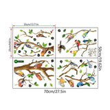 Darrahopens Home & Garden > DIY > Wall Plates & Covers 130x65cm Removable Wall Stickers Birds On Tree Branch Wall Decor Decal Home