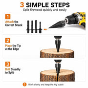 Darrahopens Home & Garden > Firepits > Fire Pit Accessories Firewood Auger for Drill,Firewood Auger Bit,Auger Firewood Splitter Replacement Tip,Firewood Splitter Drill Bit, 32mm 42mm Wood Log Drill Bit Steel Firewood Splitter Wood Splitting Screw Cone In Australia - Darrahopens