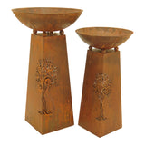 Darrahopens Home & Garden > Firepits > Fire Pit Accessories Set 2 Nested Rust Tree of Life Firebowls 83cm