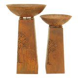 Darrahopens Home & Garden > Firepits > Fire Pit Accessories Set 2 Nested Rust Tree of Life Firebowls 83cm