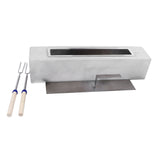 Darrahopens Home & Garden > Firepits > Fire Pits Tabletop Fire Pit Rectangle Concrete Grey Stainless Steel Liner with Lid Sticks Small Portable Fireplace for Indoor In Australia - Darrahopens