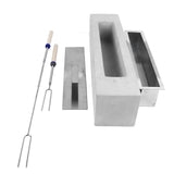 Darrahopens Home & Garden > Firepits > Fire Pits Tabletop Fire Pit Stainless Steel Portable Mini Tabletop Fireplace with Roasting Sticks for Home Decor Gray In Australia - Darrahopens