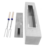 Darrahopens Home & Garden > Firepits > Fire Pits Tabletop Fire Pit Stainless Steel Portable Mini Tabletop Fireplace with Roasting Sticks for Home Decor Gray In Australia - Darrahopens