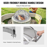 Darrahopens Home & Garden > Firepits > Fire Pits VEVOR Firepit Spark Screen Lid, 40" Diameter, Outdoor Firepit Ring Cover Round Accessories, Fire Pit Metal Cover, Easy-Opening Stainless Steel Fire Ring Covers for Outdoor Patio Fire Pits Backyard