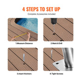 Darrahopens Home & Garden > Firepits > Fire Pits VEVOR Pool Handrail 54 x 36 inch Stainless Steel with Base Plate for Spas