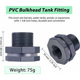 Darrahopens Home & Garden > Fountains > Fountain & Ponds Accessories 2-Piece Pvc Bulkhead Fitting For Rain Barrels, Aquariums, Water Tanks (3/4")