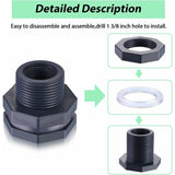 Darrahopens Home & Garden > Fountains > Fountain & Ponds Accessories 2-Piece Pvc Bulkhead Fitting For Rain Barrels, Aquariums, Water Tanks (3/4")