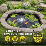 Darrahopens Home & Garden > Fountains > Fountain & Ponds Accessories Heavy Duty 0.5mm HDPE Pond Liner Waterproof Sheet 4.5m x 3m for Garden & Fish Ponds