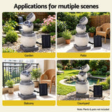 Darrahopens Home & Garden > Fountains > Fountains & Ponds Gardeon Solar Fountain 3 Levels Cascading Bowl Water Feature 52cm Grey In Australia - Darrahopens