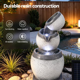 Darrahopens Home & Garden > Fountains > Fountains & Ponds Gardeon Solar Fountain 3 Levels Cascading Bowl Water Feature 52cm Grey In Australia - Darrahopens