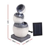 Darrahopens Home & Garden > Fountains > Fountains & Ponds Gardeon Solar Fountain 3 Levels Cascading Bowl Water Feature 52cm Grey In Australia - Darrahopens