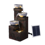 Darrahopens Home & Garden > Fountains > Fountains & Ponds Gardeon Solar Fountain 4 Levels Cascading Bowl Water Feature 75cm Brown In Australia - Darrahopens