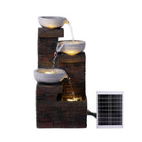 Darrahopens Home & Garden > Fountains > Fountains & Ponds Gardeon Solar Fountain 4 Levels Cascading Bowl Water Feature 75cm Brown In Australia - Darrahopens