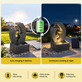 Darrahopens Home & Garden > Fountains > Fountains & Ponds Gardeon Solar Fountain 5 Levels Cascading Water Feature Resin 50cm Black In Australia - Darrahopens