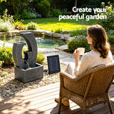 Darrahopens Home & Garden > Fountains > Fountains & Ponds Gardeon Solar Fountain 5 Levels Cascading Water Feature Resin 50cm Black In Australia - Darrahopens