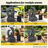 Darrahopens Home & Garden > Fountains > Fountains & Ponds Gardeon Solar Fountain 5 Levels Cascading Water Feature Resin 50cm Black In Australia - Darrahopens