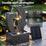 Darrahopens Home & Garden > Fountains > Fountains & Ponds Gardeon Solar Fountain 5 Levels Cascading Water Feature Resin 50cm Black In Australia - Darrahopens