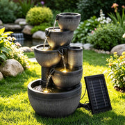 Darrahopens Home & Garden > Fountains > Fountains & Ponds Gardeon Solar Fountain Water Feature 5-Tier Cascading Bowl Grey 51cm In Australia - Darrahopens