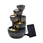 Darrahopens Home & Garden > Fountains > Fountains & Ponds Gardeon Solar Fountain Water Feature 5-Tier Cascading Bowl Grey 51cm In Australia - Darrahopens