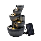 Darrahopens Home & Garden > Fountains > Fountains & Ponds Gardeon Solar Fountain Water Feature 5-Tier Cascading Bowl Grey 51cm In Australia - Darrahopens
