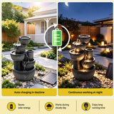 Darrahopens Home & Garden > Fountains > Fountains & Ponds Gardeon Solar Fountain Water Feature 5-Tier Cascading Bowl Grey 51cm In Australia - Darrahopens
