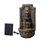 Darrahopens Home & Garden > Fountains > Fountains & Ponds Gardeon Solar Fountain Water Feature Lion Head Wall Fountain 67cm Brown In Australia - Darrahopens