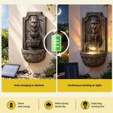 Darrahopens Home & Garden > Fountains > Fountains & Ponds Gardeon Solar Fountain Water Feature Lion Head Wall Fountain 67cm Brown In Australia - Darrahopens