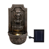 Darrahopens Home & Garden > Fountains > Fountains & Ponds Gardeon Solar Fountain Water Feature Lion Head Wall Fountain 67cm Brown In Australia - Darrahopens