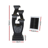 Darrahopens Home & Garden > Fountains > Fountains & Ponds Gardeon Solar Fountain Water Feature Outdoor Fountain Indoor 5-Tier Bowl Cascading Grey